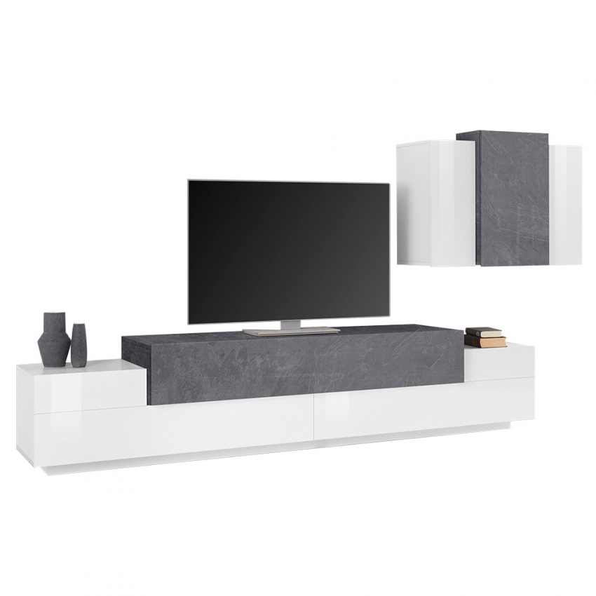 Corona Low Maple Móvel TV design 240cm branco madeira