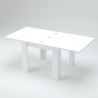 Mesa de jantar extensível console livro design de madeira branca 90-180x90cm Jesi Liber Wood Oferta