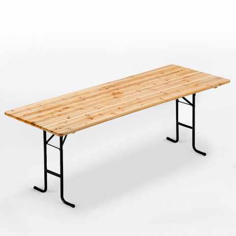 Conjunto de 10 mesas de madeira 220x80 festas jardim