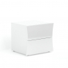 Mesa de cabeceira design branco brilhante 2 gavetas quarto Arco Smart Oferta