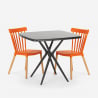 Conjunto de Mesa Quadrada c/2 Cadeiras Moderna Café ou Esplanada 70x70cm Roslin Black Custo