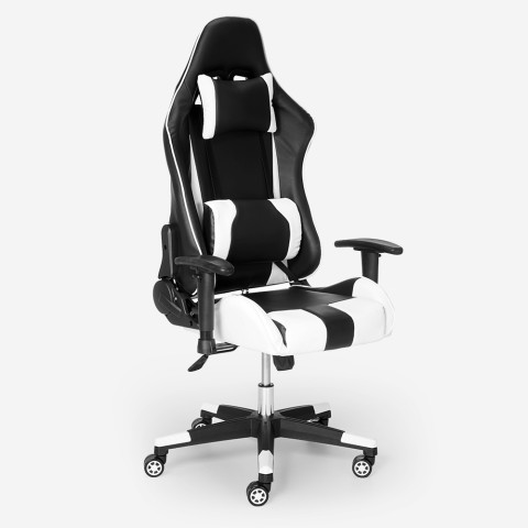Cadeira ergonômica para jogos de escritório com almofadas de apoio de braço ajustáveis Adelaide