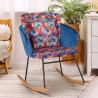 Cadeira de balanço de veludo poltrona moderna almofada da sala de estar Botanika