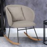 Cadeira de balanço moderna poltrona de sala de estar almofada de madeira Houpa