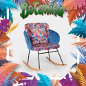 Cadeira de balanço de veludo poltrona moderna almofada da sala de estar Botanika