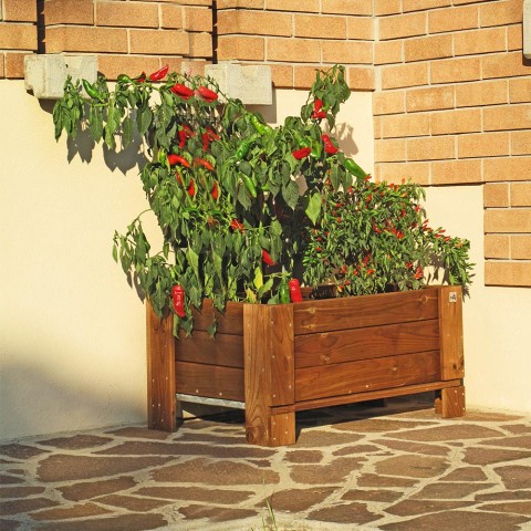 Caixa de Terra Plantas de Madeira para Jardim Exterior 81x64x40cm Promoção