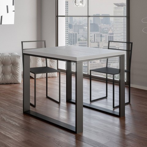 Mesa de jantar de cozinha extensível 90x90-180cm Tecno Libra branco Promoção