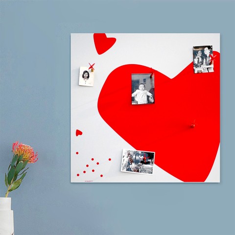 Placa de parede magnética de design de coração decorativo Heart