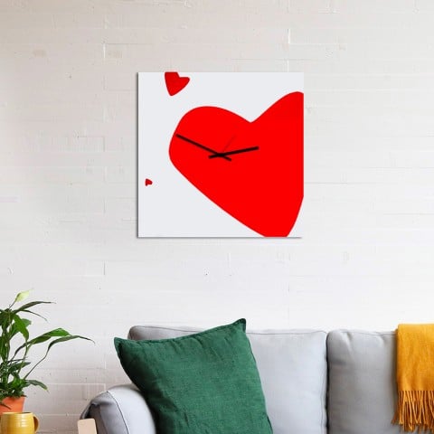 Relógio de parede de cozinha de sala de estar de design moderno coração AmOre