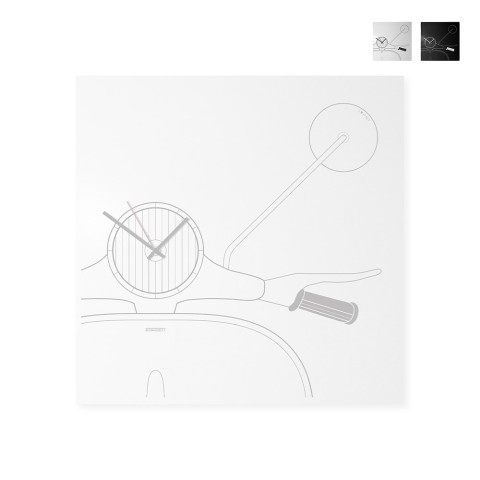 Relógio de parede chaveiro magnético quadro branco Vespa Scooter Clock