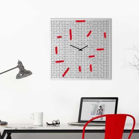 Palavras cruzadas moderno relógio de parede quadrado decorativo de sala de estar Promoção