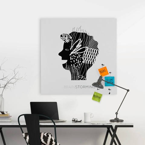 Quadro magnético quadrado 80x80cm escritório moderno Brainstorming Big Promoção