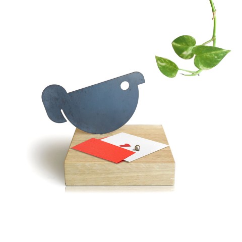 Peso de papel de ferro de madeira ímã de mesa de escritório Uccellino Messaggero