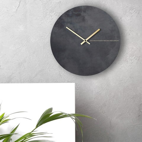 Relógio de parede ouro preto moderno design minimalista redondo Black Moon