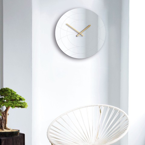 Relógio espelho de parede desenho moderno em ouro Elegance Promoção