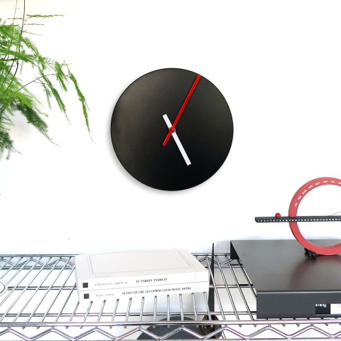 Relógio de parede redondo desenho mínimo moderno preto Trendy Promoção