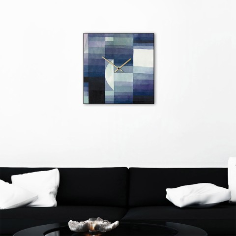 Relógio de parede quadrado 50x50cm design moderno contemporâneo Klee Promoção