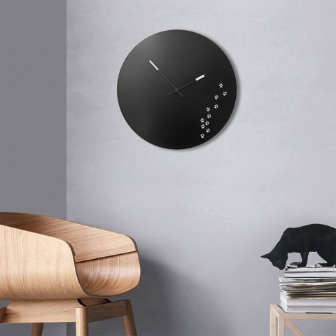Relógio de parede redondo sala de estar design moderno Gatto