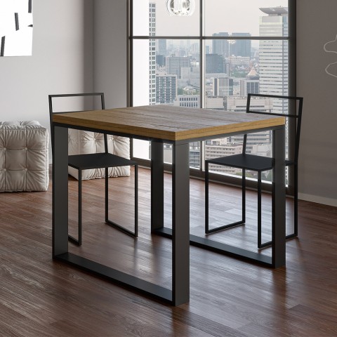 Mesa de cozinha de madeira extensível 90x90-180cm Tecno Libra Oak