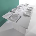 Mesa Extensível de Madeira Branca Moderna Elegante 120x35-70cm Oplà Estoque