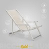 Cadeira Espreguiçadeira Praia com Braços Alumínio Dobrável Riccione Gold Lux Venda
