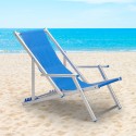 2 Cadeiras de Praia com Apoios de Braços Alumínio Dobráveis Riccione Gold Lux Saldos