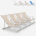4 Cadeiras de Praia c/Apoios de braços Alumínio Dobráveis Riccione Gold Lux Promoção