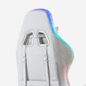 Cadeira de Gaming Branca Poltrona Massajadora LED Reclinável Ergonómica Pixy Plus Modelo