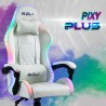 Cadeira de Gaming Branca Poltrona Massajadora LED Reclinável Ergonómica Pixy Plus Oferta