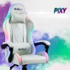 Cadeira Gaming Branca c/LED Reclinável Ergonómica Confortável Pixy Oferta