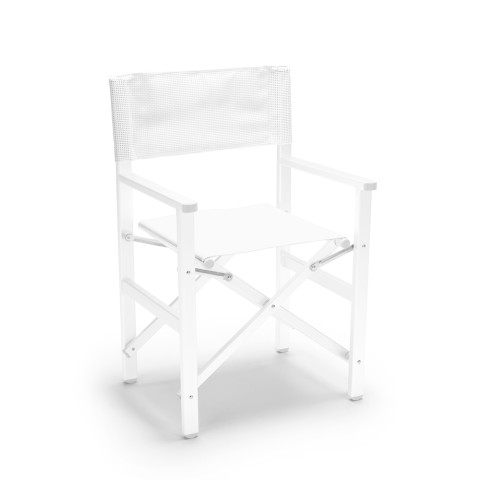Cadeira praia dobrável portátil alumínio textilene branco Regista Gold White