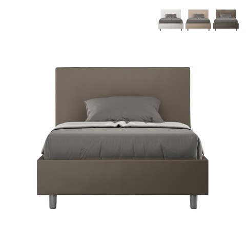 Cama francesa e meio contêiner 120x200 imitação de couro Adele P1