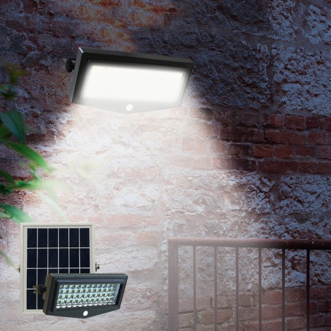Faretto a muro luce led energia solare giardino sensore movimento Flexible New