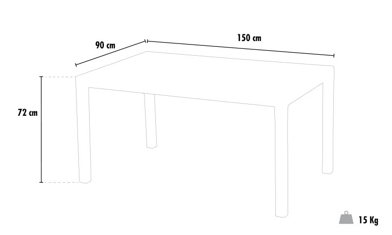 Tavolo rettangolare con 6 sedie rattan sintetico Polyrattan colorate 150x90 nero